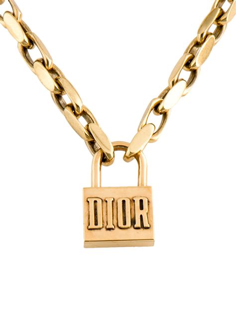 dior chain necklace padlock|christian dior chain necklaces.